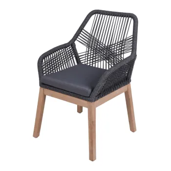 Scaun de gradina gri din lemn masiv Pomona - Garden Pleasure imagine