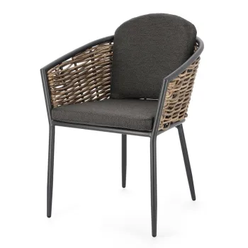 Scaun de gradina gri din metal Maribela - Bizzotto imagine