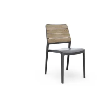 Scaun de gradina gri inchis/maro din plastic Deco Porto - Keter imagine