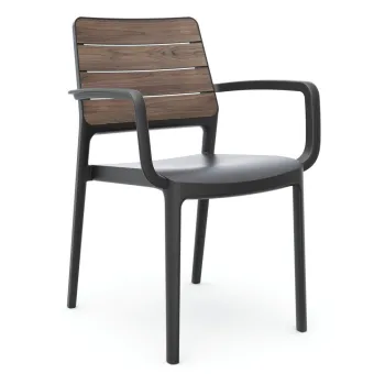 Scaun de gradina gri inchis/maro inchis din plastic Deco Porto - Keter imagine
