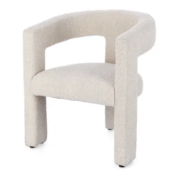 Scaun de living bej cu cotiere tapitat Arabella - Bizzotto imagine