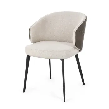 Scaun de living bej cu cotiere tapitat Kinsley - Bizzotto imagine