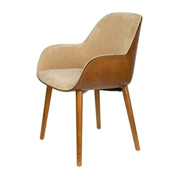 Scaun de living bej cu cotiere tapitat Taylor - Dutchbone imagine