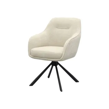 Scaun de living crem cu cotiere tapitat Avola - Unique Furniture imagine