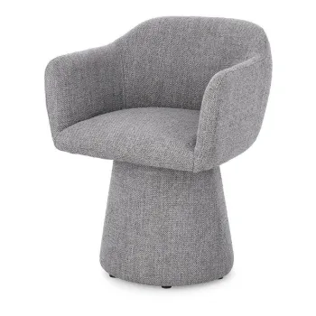 Scaun de living gri cu cotiere/rotativ tapitat Lottie - Bizzotto imagine