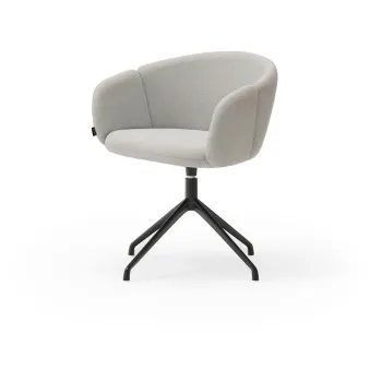 Scaun de living gri deschis cu cotiere tapitat Add - Teulat imagine