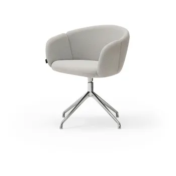 Scaun de living gri deschis cu cotiere tapitat Add - Teulat imagine