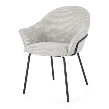 Scaun de living gri deschis cu cotiere tapitat Cassidy - Bizzotto imagine