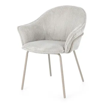 Scaun de living gri deschis cu cotiere tapitat Cassidy - Bizzotto imagine