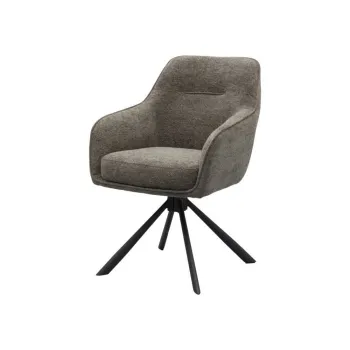 Scaun de living gri inchis cu cotiere tapitat Avola - Unique Furniture imagine