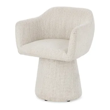 Scaun de living in culoare naturala cu cotiere/rotativ tapitat Lottie - Bizzotto imagine