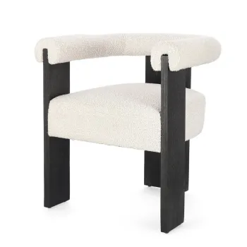 Scaun de living in culoare naturala cu cotiere tapitat Agape - Bizzotto imagine