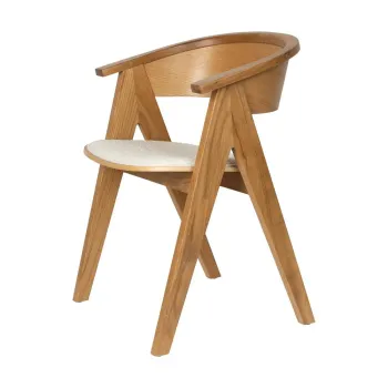 Scaun de living in culoare naturala cu cotiere tapitat NDSM - Zuiver imagine