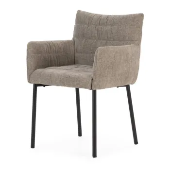 Scaun de living maro deschis cu cotiere tapitat Naomi - MOME imagine