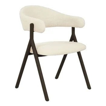 Scaun de living negru/crem cu cotiere tapitat Frances - Unique Furniture imagine