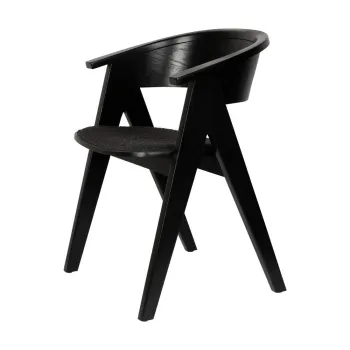 Scaun de living negru cu cotiere tapitat NDSM - Zuiver imagine