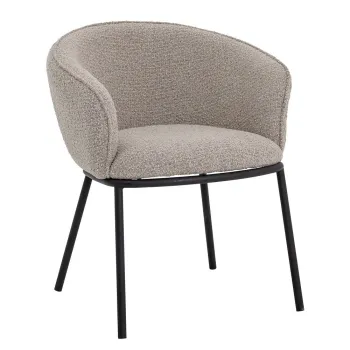 Scaun de living negru/gri deschis cu cotiere din material textil Cortone - Bloomingville imagine