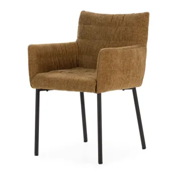 Scaun de living teracota cu cotiere tapitat Naomi - MOME imagine