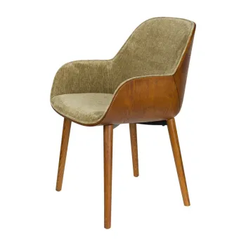 Scaun de living verde cu cotiere tapitat Taylor - Dutchbone imagine