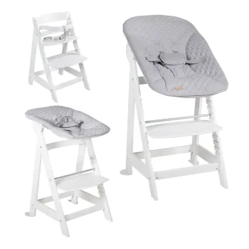 Scaun de masa pentru bebe alb Grow-Along - Roba imagine