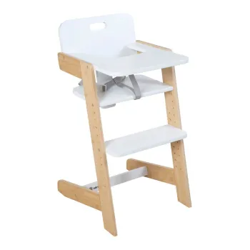 Scaun de masa pentru bebe alb Nature UP - Roba imagine