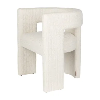 Scaun de sufragerie crem cu cotiere tapitat Medina - Dutchbone imagine