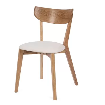 Scaun de sufragerie din stejar cu sezut alb Arch - Bonami Selection imagine