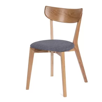 Scaun de sufragerie din stejar cu sezut gri Arch - Bonami Selection imagine