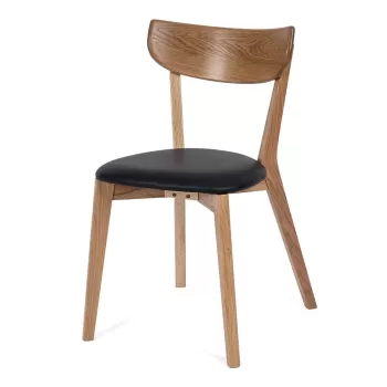 Scaun de sufragerie din stejar cu sezut negru Arch - Bonami Selection imagine