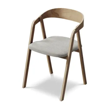 Scaun de sufragerie gri deschis din lemn masiv Erika aEURMakamii imagine