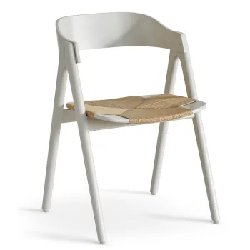 Scaun din lemn de fag si sezut din ratan Findahl by Hammel Mette, bej imagine
