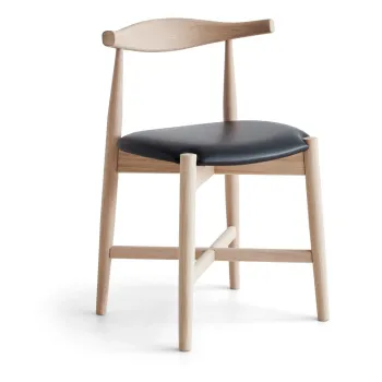 Scaun din lemn de stejar si piele Findahl by Hammel Dora, natural-negru imagine