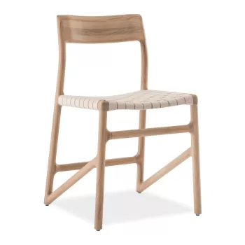 Scaun din lemn masiv de stejar Gazzda Fawn, alb imagine