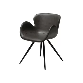 Scaun din piele artificiala DAN-FORM Denmark Gaia, gri imagine