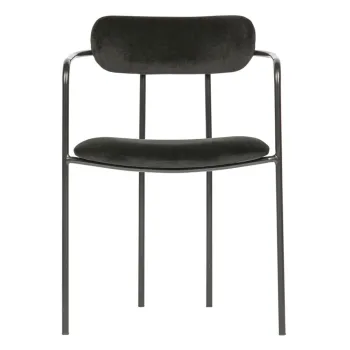 Scaun dining negru din catifea Ivy - WOOOD imagine