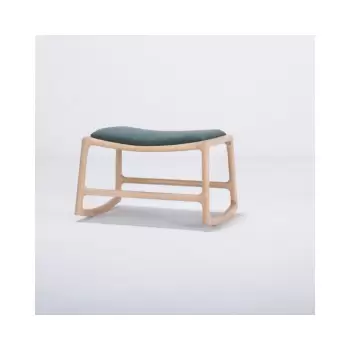 Scaun/taburet cu constructie din lemn de stejar Gazzda Dedo, verde imagine