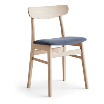 Scaun tapitat din lemn de stejar Findahl by Hammel Mosbol, natural-gri imagine