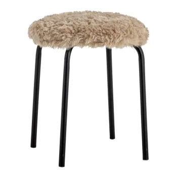 Scaun tip taburet bej stivuibil din metal Linard - Bloomingville imagine