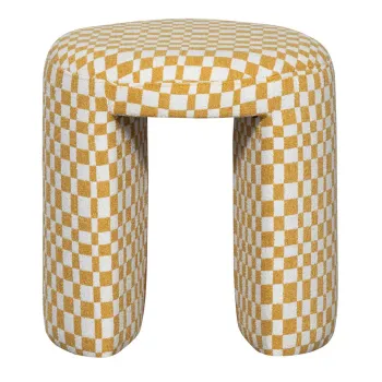 Scaun tip taburet galben tapitat Charlie - WOOOD imagine