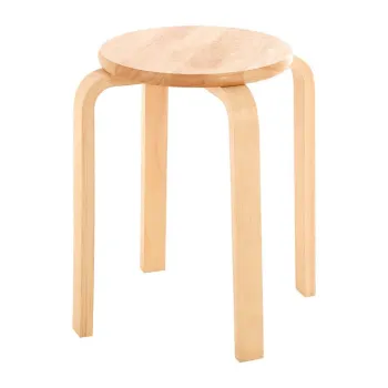 Scaun tip taburet in culoare naturala din lemn de arbore de cauciuc Heva - Premier Housewares imagine