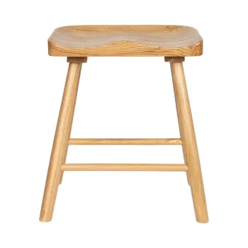 Scaun tip taburet in culoare naturala din lemn de stejar Vander - White Label imagine