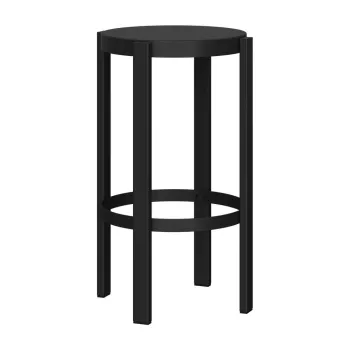 Scaun tip taburet negru din otel Doon - noo.ma imagine