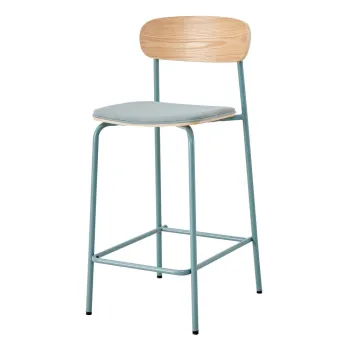 Scaune de bar albastre/in culoare naturala 2 buc. (inaltime sezut 66 cm) Adriana - Marckeric imagine