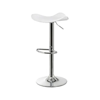 Scaune de bar albe cu inaltime ajustabila 2 buc. din imitatie de piele (inaltime sezut 73 cm) - Casa Seleccion imagine