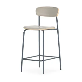 Scaune de bar bej 2 buc. tapitate (inaltime sezut 65,5 cm) Saula - Marckeric imagine