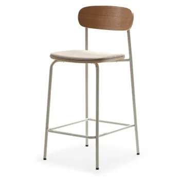 Scaune de bar bej/in culoare naturala 2 buc. (inaltime sezut 66 cm) Adriana - Marckeric imagine