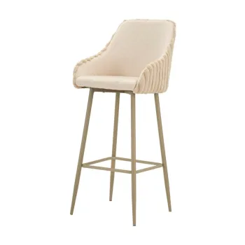 Scaune de bar crem cu cotiere 2 buc. tapitate (inaltime sezut 78 cm) Alaska - Mauro Ferretti imagine