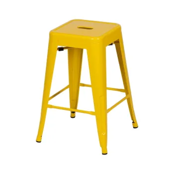 Scaune de bar galbene 2 buc. din metal (inaltime sezut 61 cm) - Ixia imagine