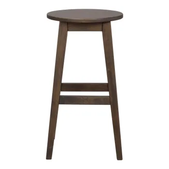 Scaune de bar maro inchis 2 buc. din lemn masiv de stejar (inaltime sezut 65 cm) Austin - Rowico imagine