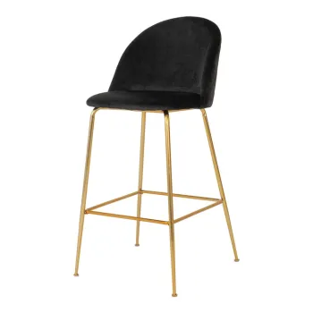 Scaune de bar negre 2 buc. din catifea 108 cm Lausanne - House Nordic imagine